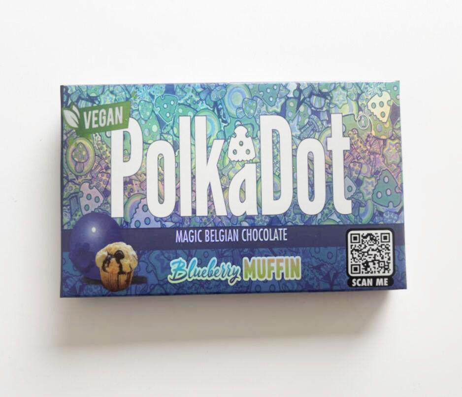 Polkadot Blueberry Muffin Magic Belgian Chocolate Polkadot Blueberry Muffin Magic Belgian Chocolate